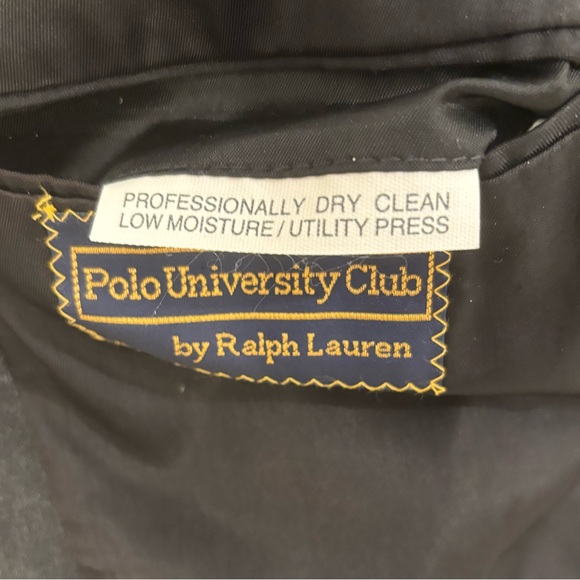 Polo University Club Ralph Lauren Mens Blazer Chest Sz 45 Dark Gray Made In USA - Picture 6 of 11